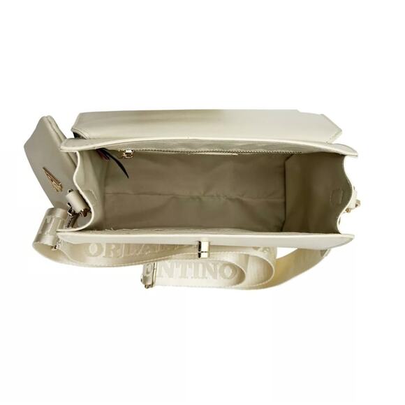 Valentino Orlandi Satchel Top Handle Logo Bag with Matching Wallet Beige - Picture 9 of 10